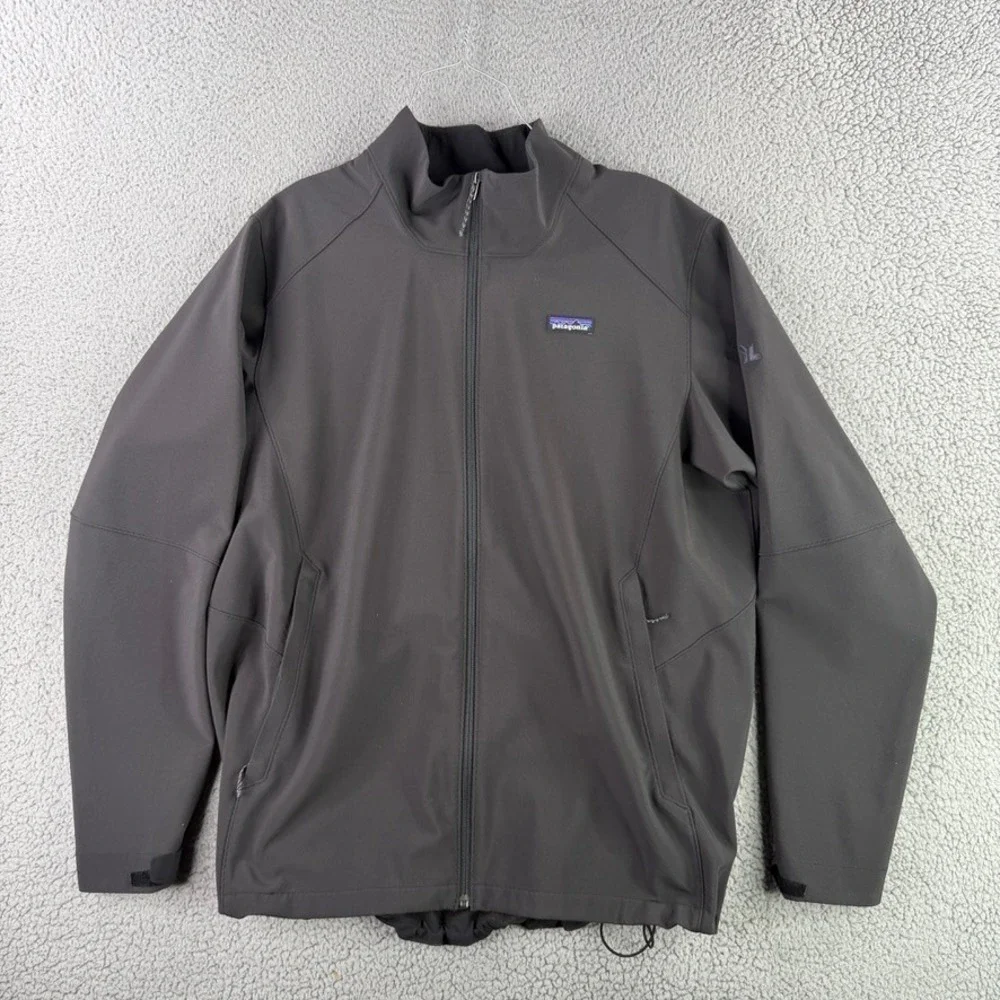 Patagonia Adze Jacket Mens XXL Black Softshell Full Zip Grid Fleece 83526